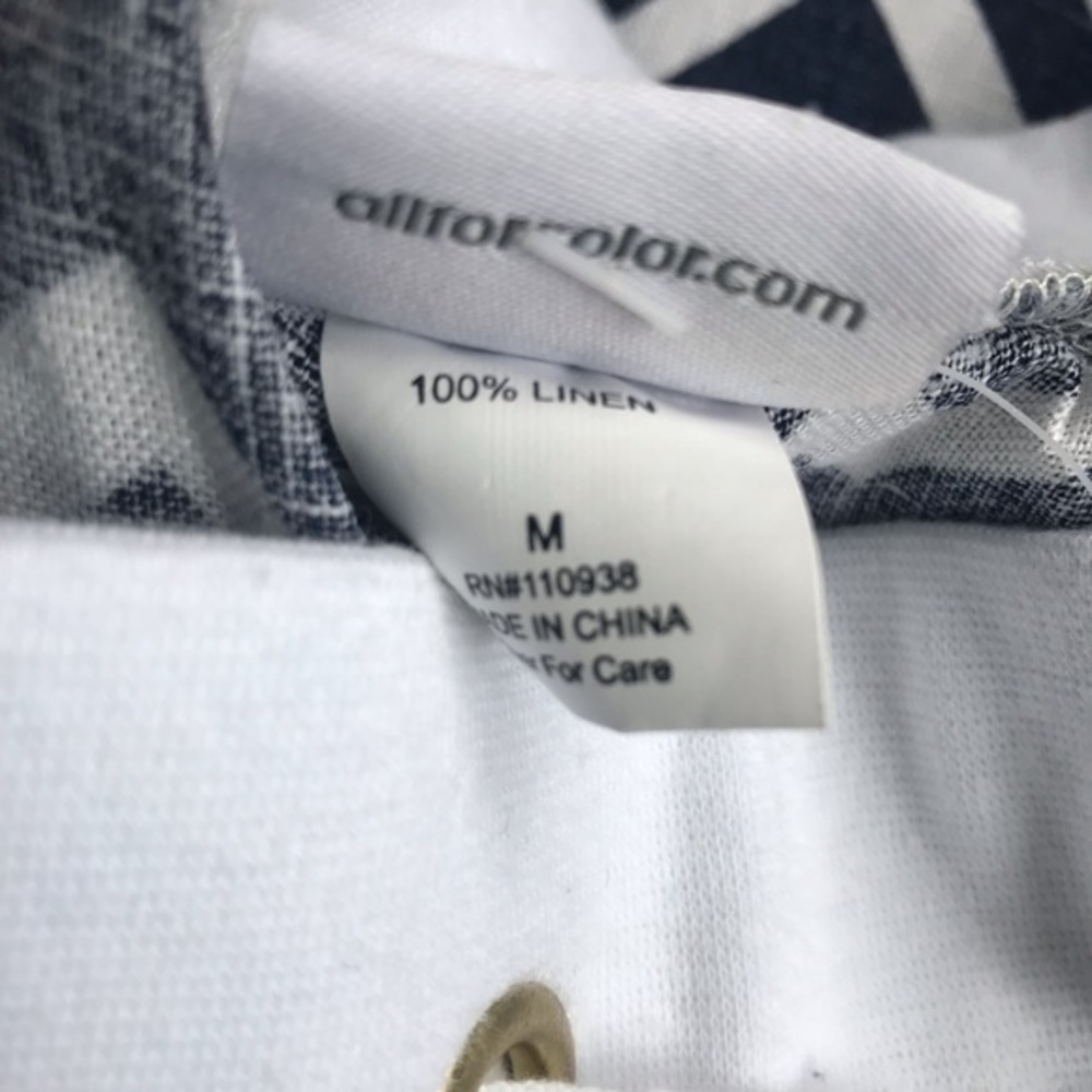 NWT All For Color Nautical Tide Linen Beach Pants M‎ - Picture 5 of 7